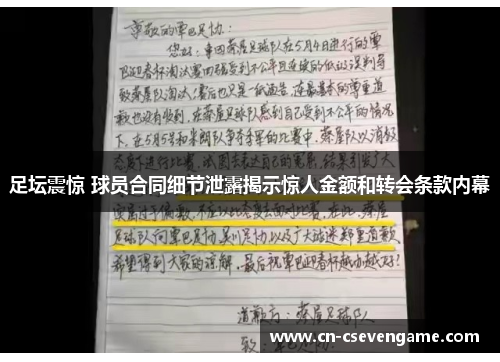 足坛震惊 球员合同细节泄露揭示惊人金额和转会条款内幕