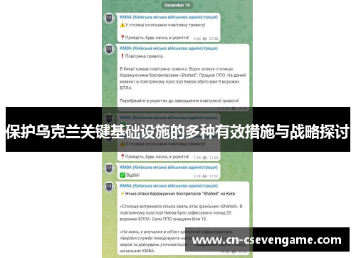 保护乌克兰关键基础设施的多种有效措施与战略探讨